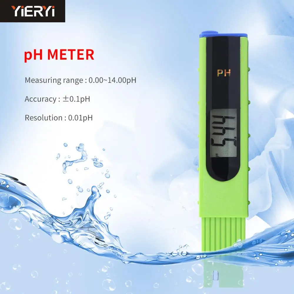 yieryi Digital pH Meter Water Quality Tester with 1.2 inch Large Arc LCD Display, 0.01 Resolution, pH Measurement pH Meter