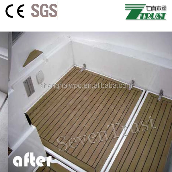 Vinyl Wood Effect Waterproof Boat Decking Flooring Complete Kit 1.8mx3m