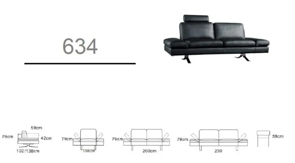 2022 living room luxury furniture latest design Adjustable handrail sofa set red leather home furniture