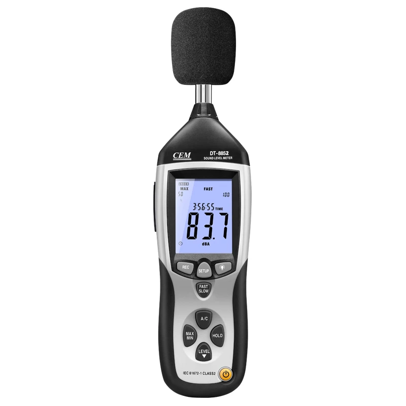 DT-8852 Профессиональный аналоговый децибел USB выход AC/DC 130 дБ Цифровой измеритель уровня звука с Datalogger шумомер