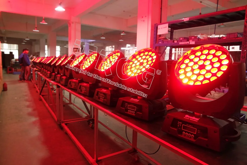 Wash Effects 36x10W RGBW Led Moving Head 15-60 Degree Motorized Zoom Light for Car Exhibitions