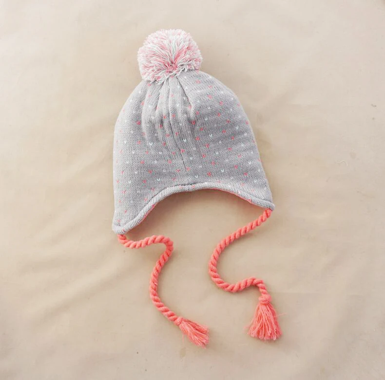 Cheap Knitted Cute Girls Funky Hats Winter Kids Hats With Ear Flaps
