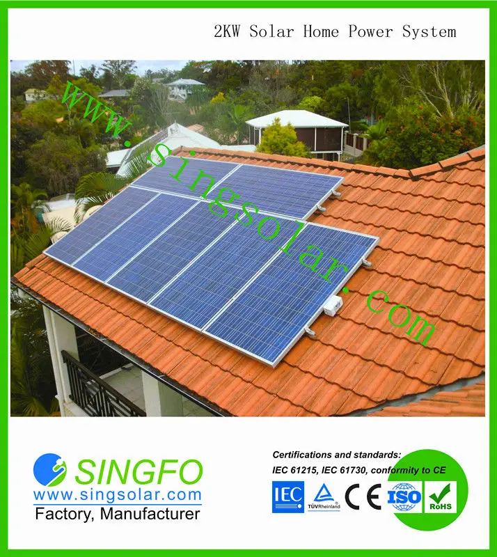 Very Useful Off grid 2kw 2000w supply 5.6kw-8.5kw a day residential solar power system for home solar electric solar power plant