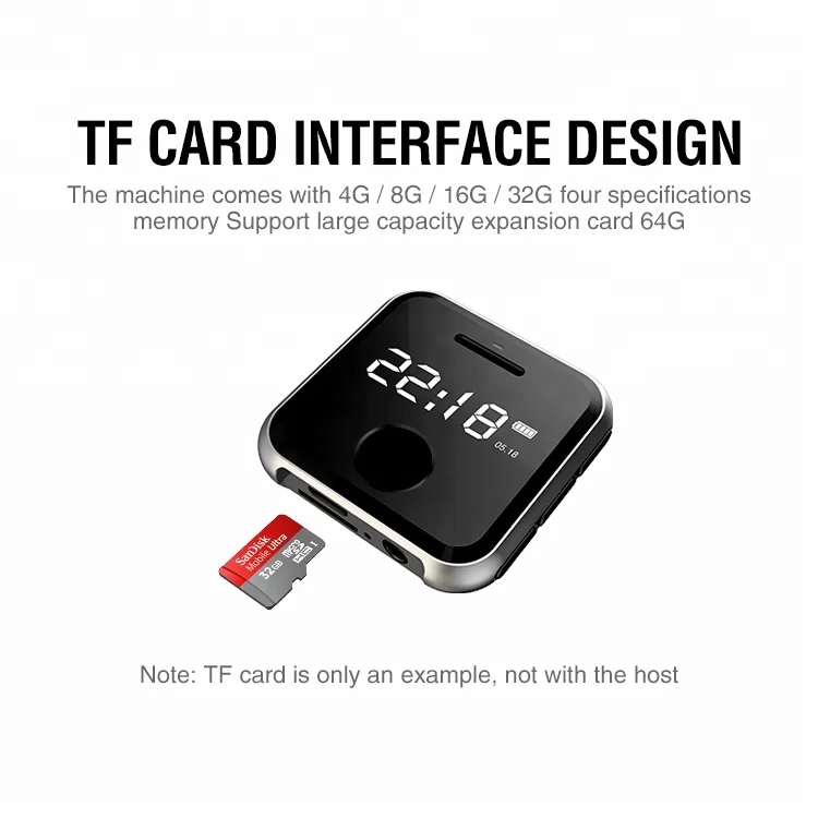 Высококачественный портативный диктофон, mp3-плеер с ремешком на запястье, проигрыватель mp 4