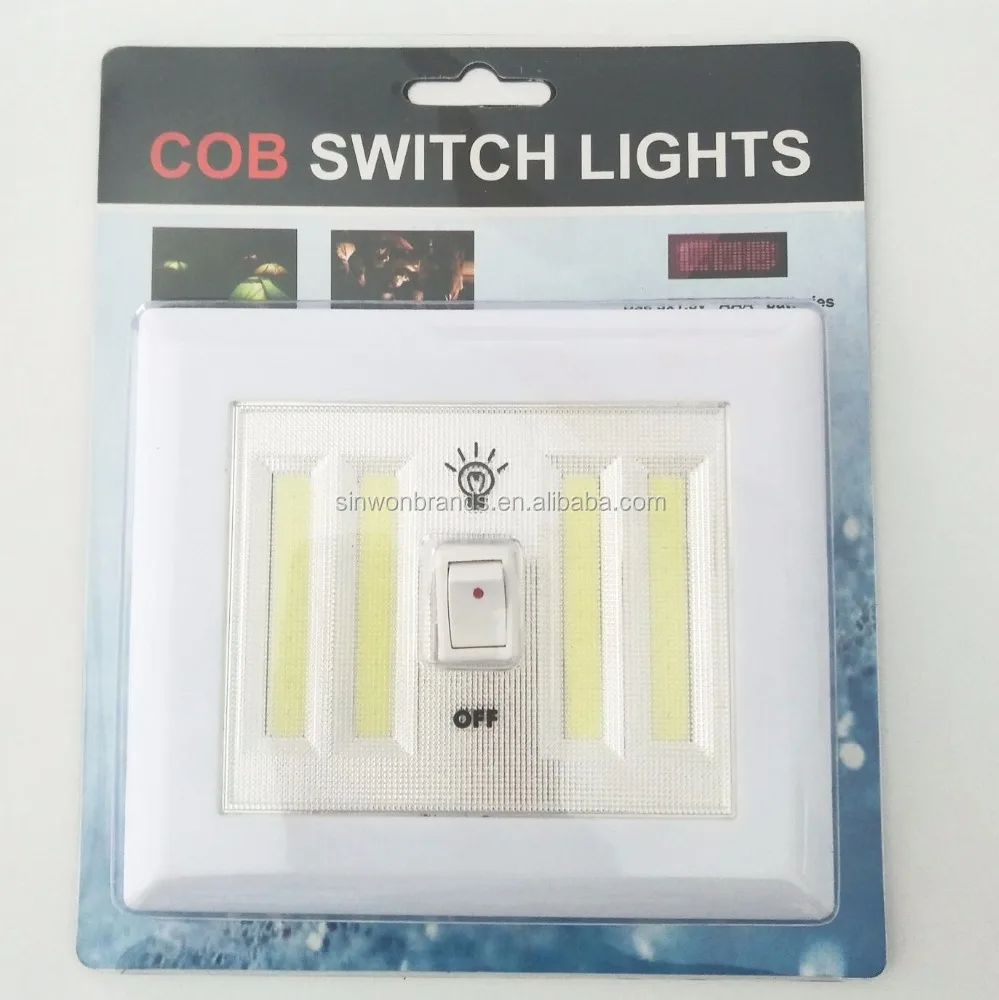 4 lines plastic cob switch lights cob night light