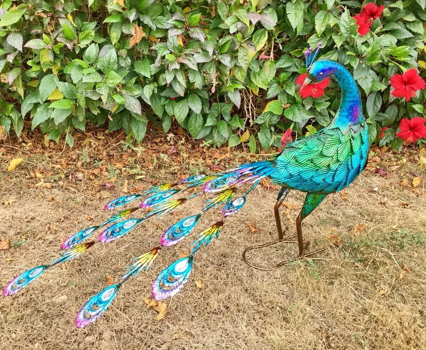 
lawn standing Metal Peacock Garden Decoration 