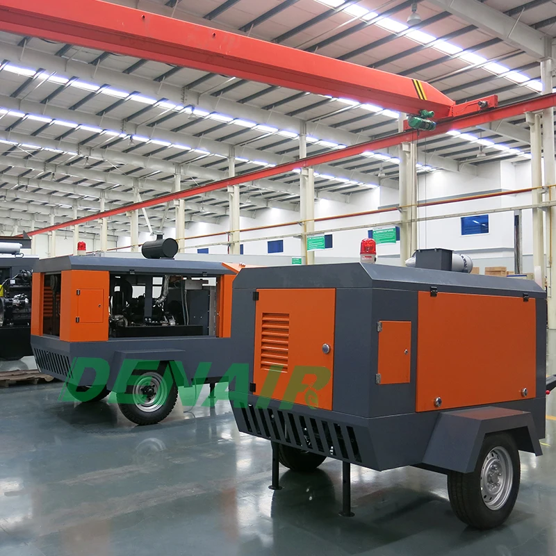 Portable Screw denair 400 cfm Air Compressor with Engine