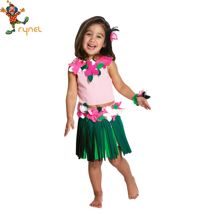 Hawaiian Dress Costumes Hula stage Performance costume For Kids PGCC4298