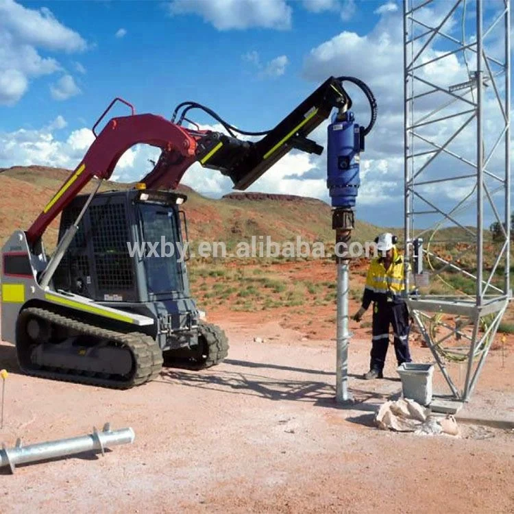 Hydraulic auger earth drill digger concrete helical pile driver excavator attachment solar pile driver screw pile ground drill