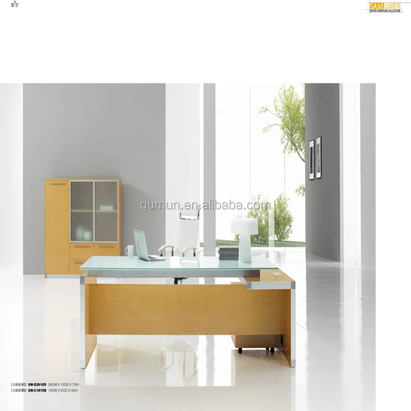 New modern office furniture latest office glass tabletop designs executive desk