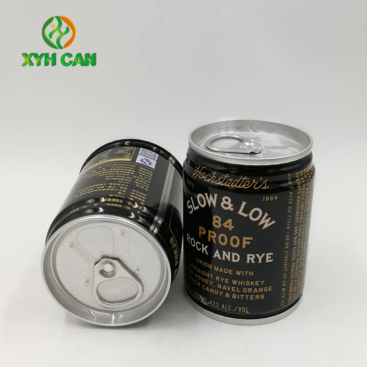 Hot Selling 100ml Eco-friendly Promotional Small Tin Can for Whisky Tea Coffee Wine Beverage Juice Packaging