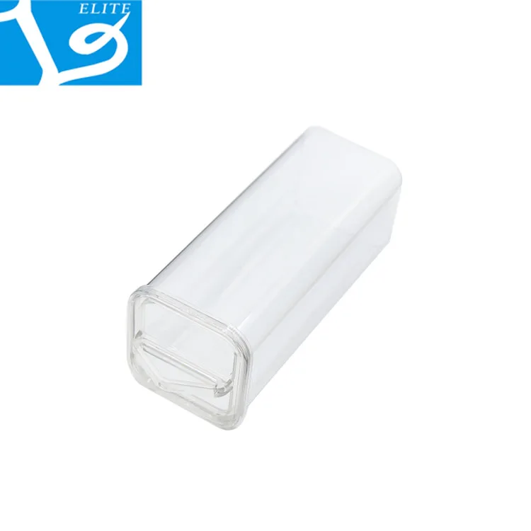 59x59x145/44x44x110/21x21x120  Packaging Clear Plastic Square Tube , Rectangular Petg Tube With Lid