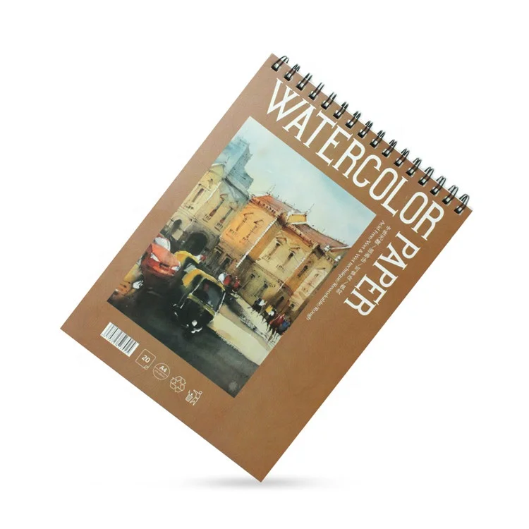 Лидер продаж на Amazon, 300 г/кв. М бумага для акварели, Размер A4, тонкая и грубая текстура, 20 листов с Oem-обложкой
