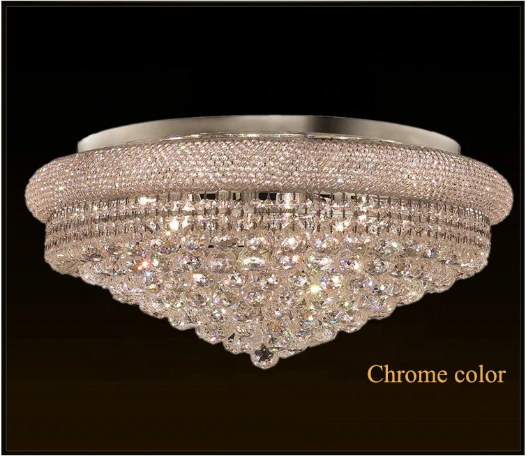 Wholesale Flush Mount Hotel Villa Crystal Ceiling Lamp Banquet LED Chandelier Ceiling Light