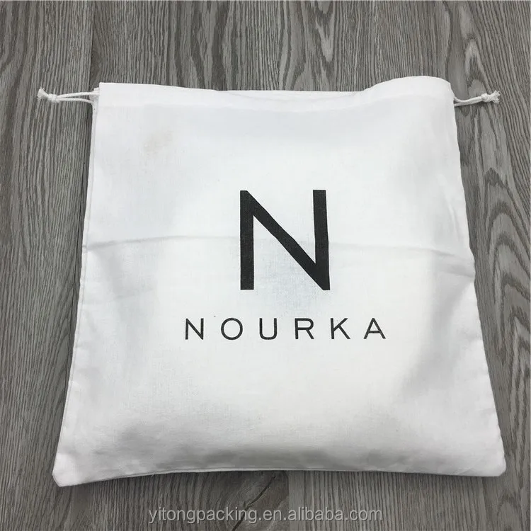 Custom White Organic Cotton Dust Bag For Handbag Clothing