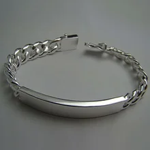 Wholesale Silver Plated Fashion Bracelet Bangle Jewelry Trendy Men 10mm Bracelets Best Gift Free shipping Pulseras