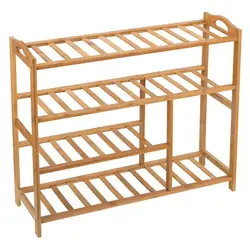 4-Tier Shoe Rack 10-13 Pairs Entryway Shoe Shelf Storage Organizer Sturdy And Durable Easy Installation-bamboo shoe frame