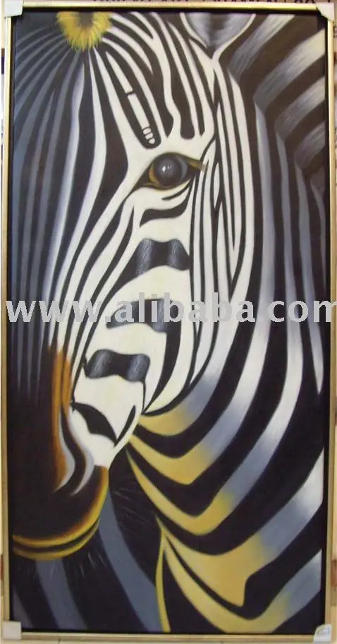 
zebra oil painting/wild life/animal portrait oil paintings/big cat oil painting-sw010 