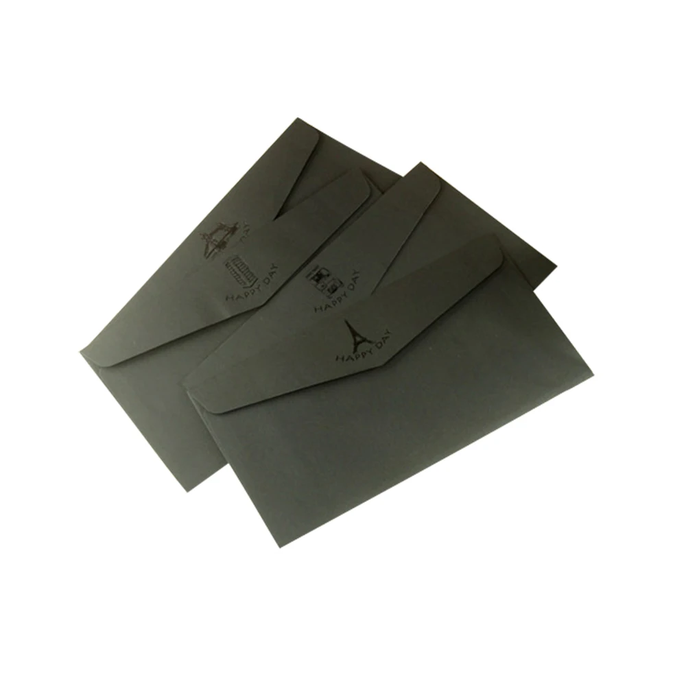 Custom printing gift paper cardboard black envelope