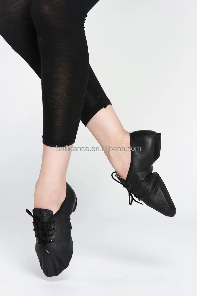 D004715 Dttrol Lace Up Split - Sole Leather Dance Jazz Shoes