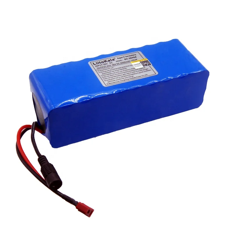 LiitoKala 36v6ah electric bicycle lithium ion battery 18650 6000mAh 10S3P large capacity battery pack bms 500W overcurrent