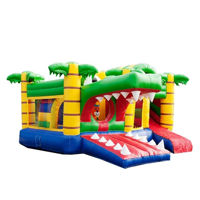 
 2021 горячая Распродажа 0,55 мм ПВХ брезент детский надувной прыгающий батут замок крокодил комбинированный батут  