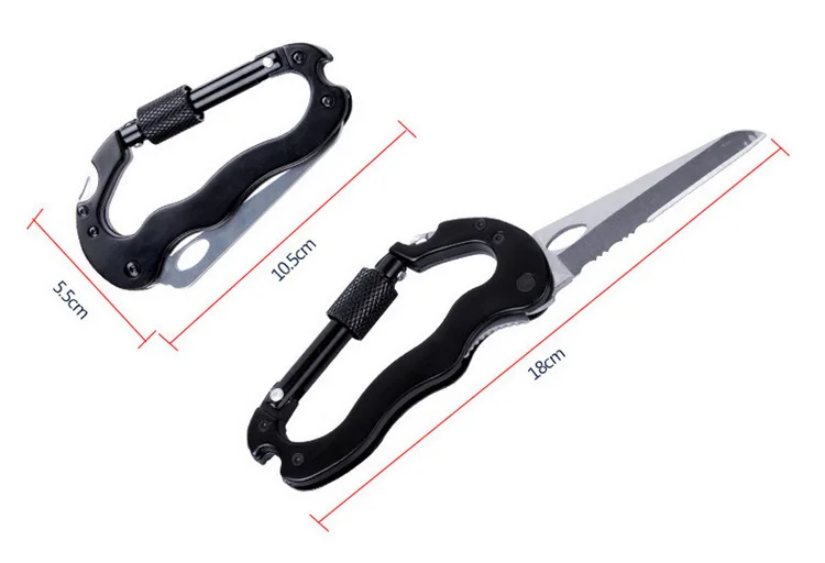 Multi carabiner tools folding carabiner knife