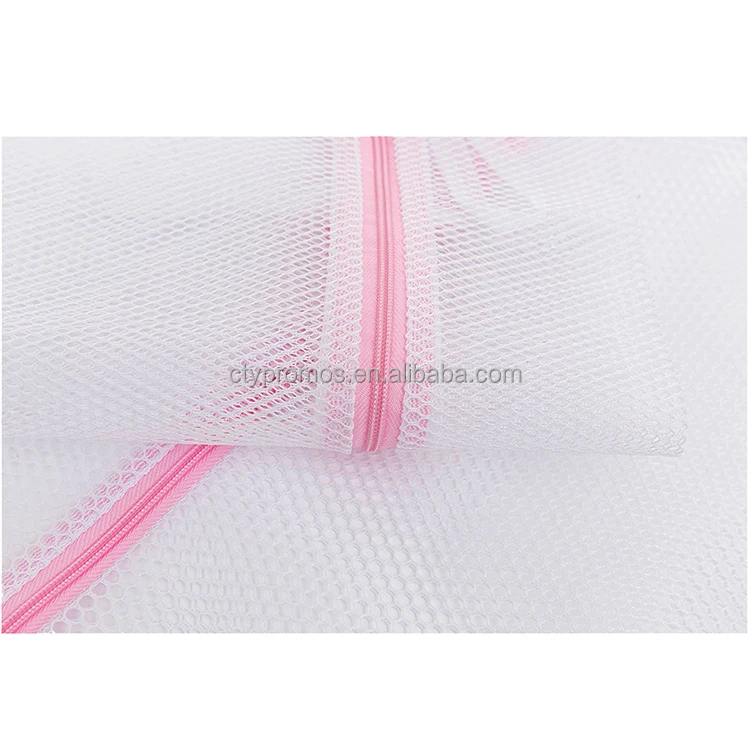 Durable Mesh Washing Drawstring Bags with Zipper, Clothing Laundry Bags for Laundry