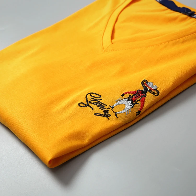 
orange tshirt bulk v-neck stretch t shirt mens mercerized cotton t-shirt 