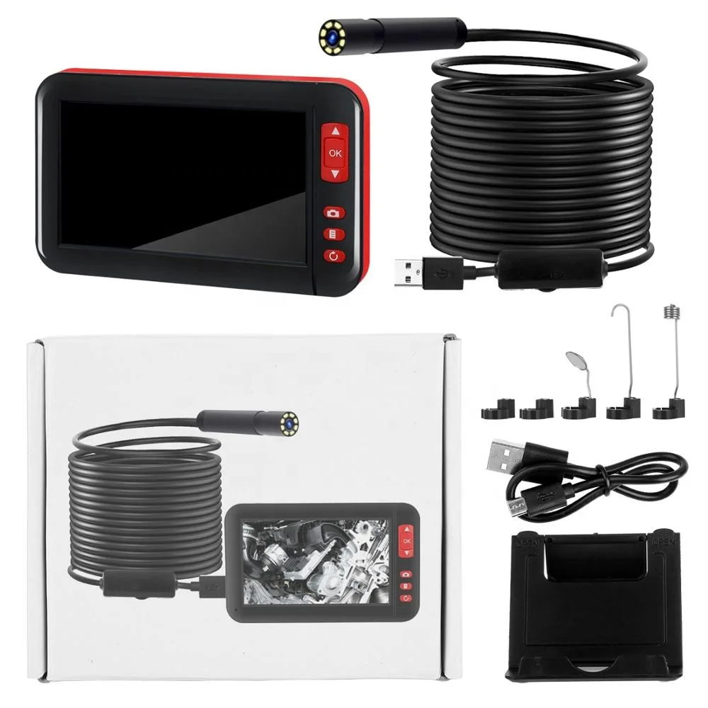 Newest 8led 4.3inch Screen Semi rigid Cable F200 Endoscope camera snake camera borescope ,inspection camera