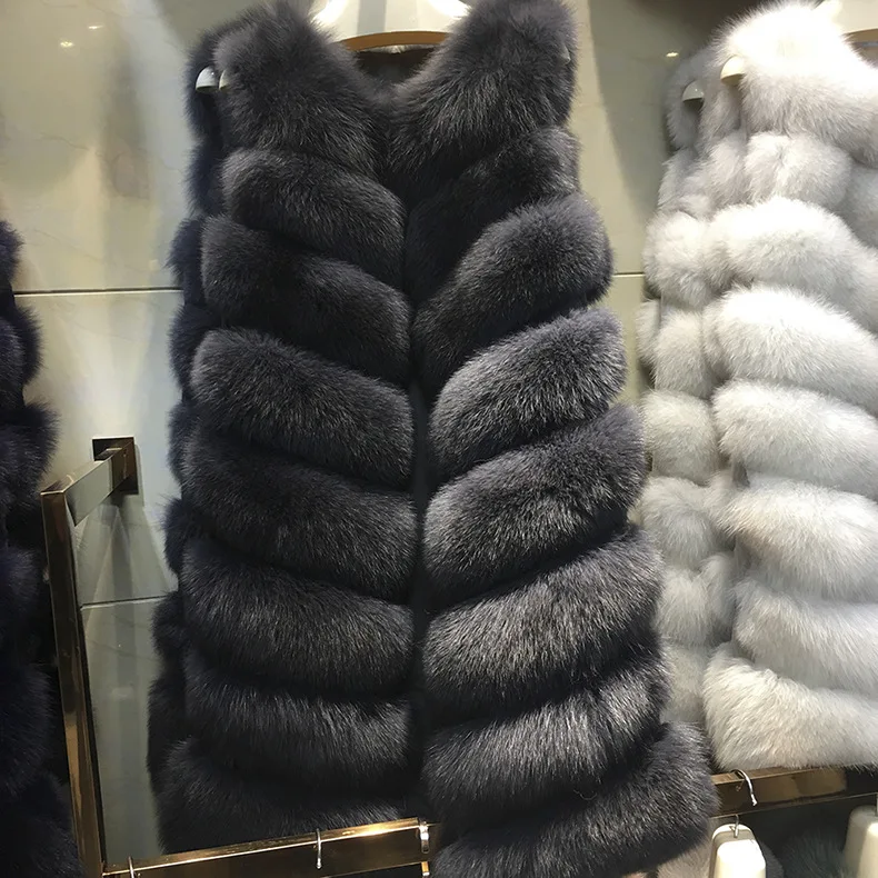 
Wholesale Fashion High-end Long fur vest 2017 new imported leather eight fox fur vest jacket 