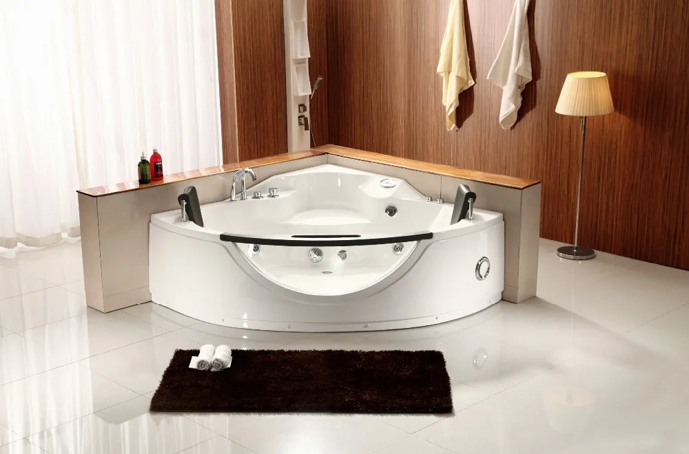 Luxury Couples Triangle Fan Double Bathtub Surfing Massage Bath Crock Constant Temperature Heating TMB026