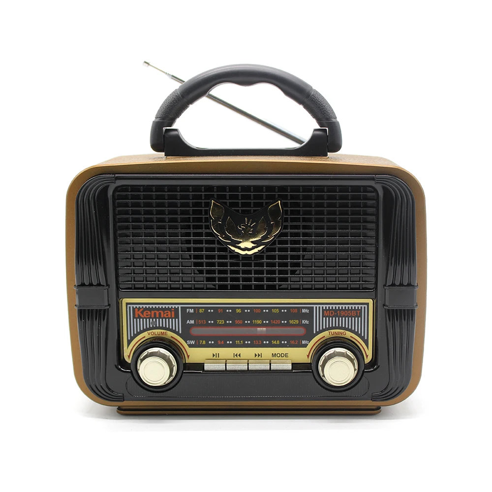 Kemai MD-1905BT Hmoe Speaker Antique Wooden USB TF Dab Radio