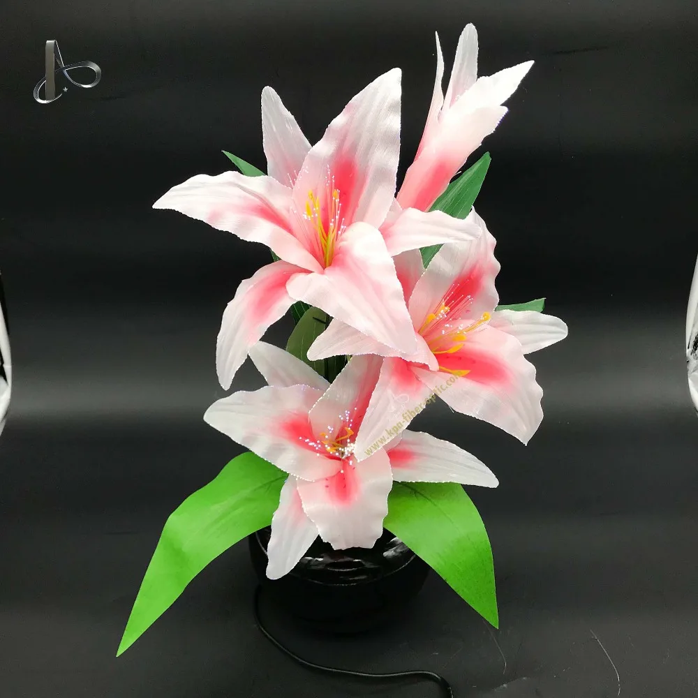 Цветок из шелкового волокна ручной работы, разноцветный цветок из оптического волокна