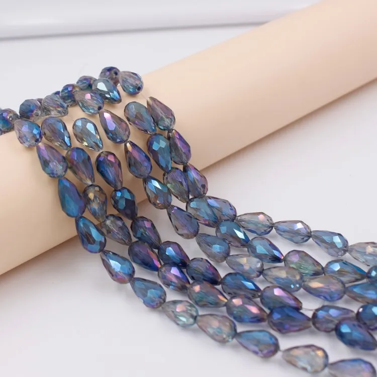 Wholesale 10*15mm mixed color Crystal Glass Tear Drop Beads For Jewelry Making