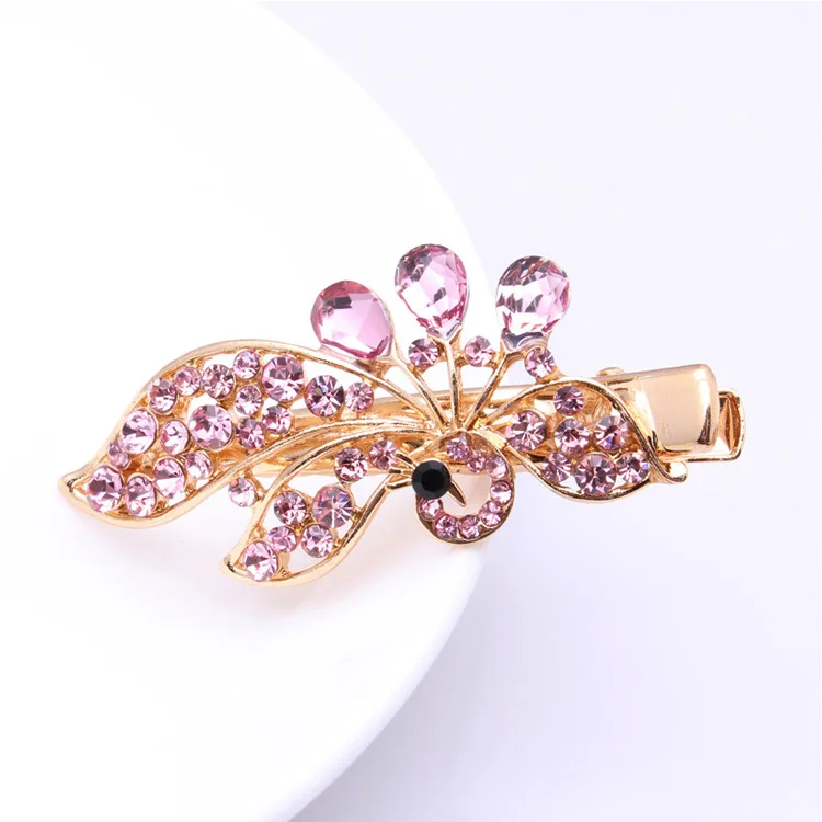 
 В Корейском стиле; Комплект с украшением в виде кристаллов, заколка для волос, Высокая-класс павлин заколки для волос наполнителем из утиного пуха для детей зажим  