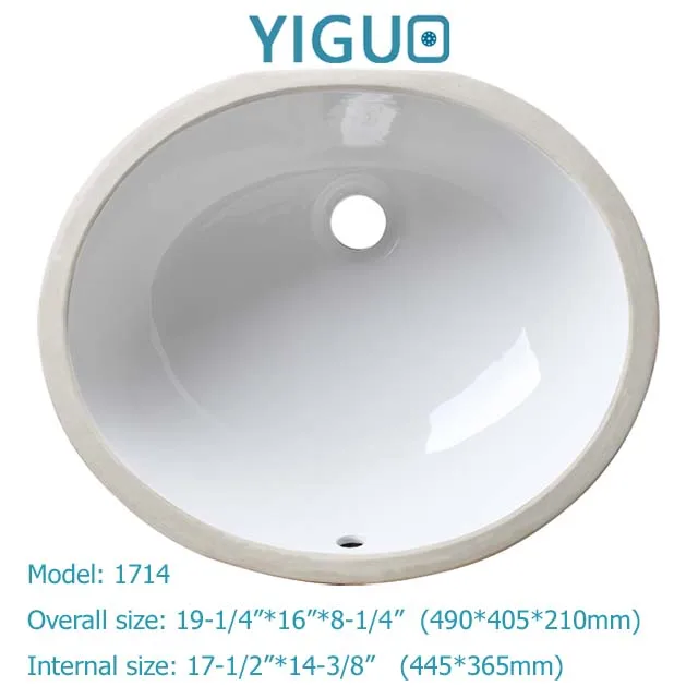 
Without faucet feature and undermount installation type porcelain bathroom sink, rectangular basin shape ceramic basin #1813 