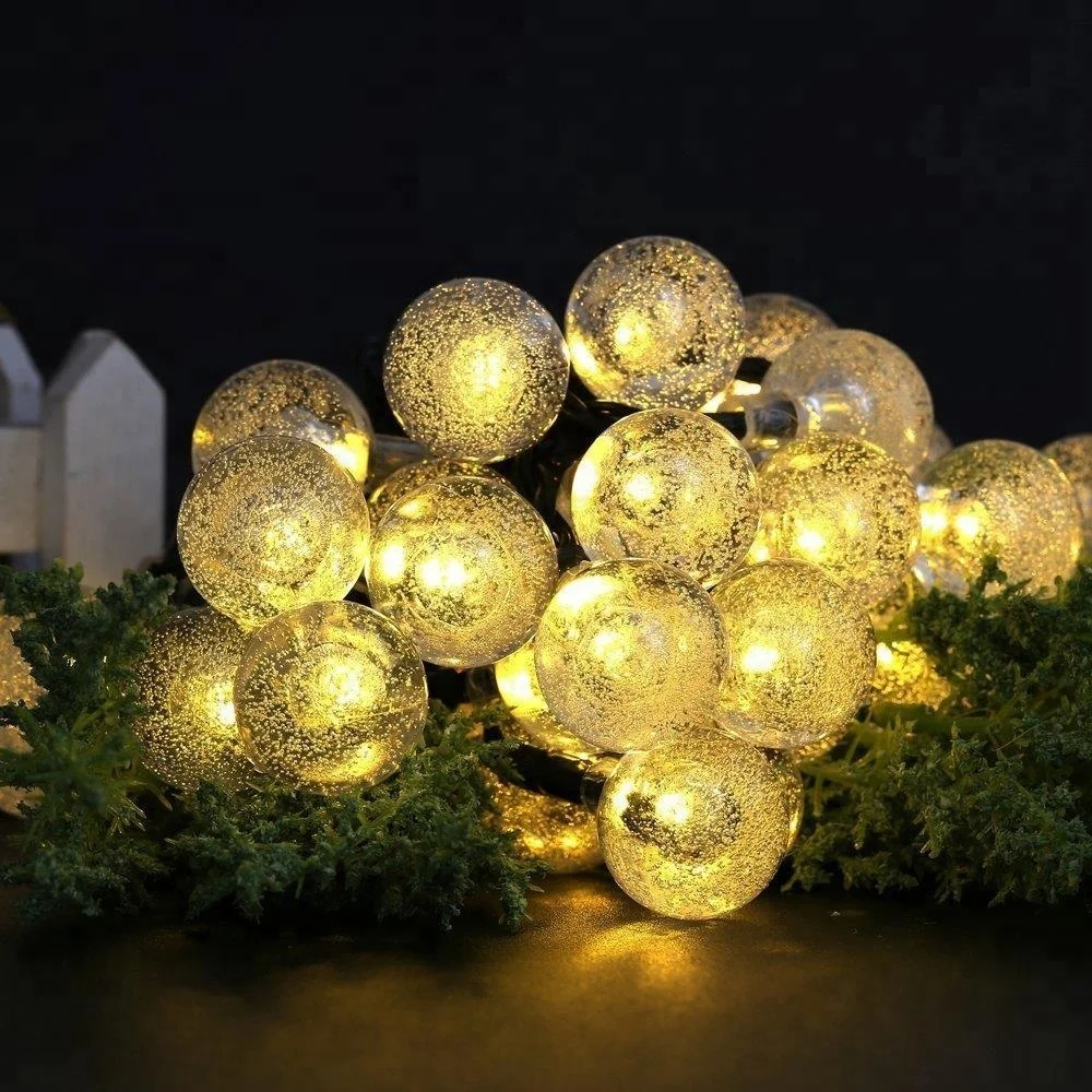 
Hot Sale Grape Shaped Solar Waterproof Outdoor Decorative Lamps Crystal Ball Globe outdoor string led lights 