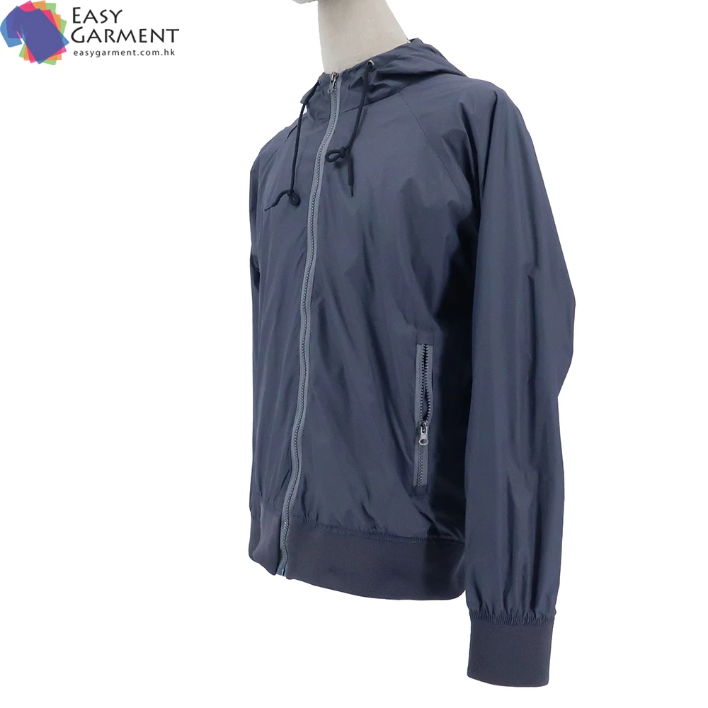 hot sale silk screen printed nylon grey zip up heated windbreaker for women