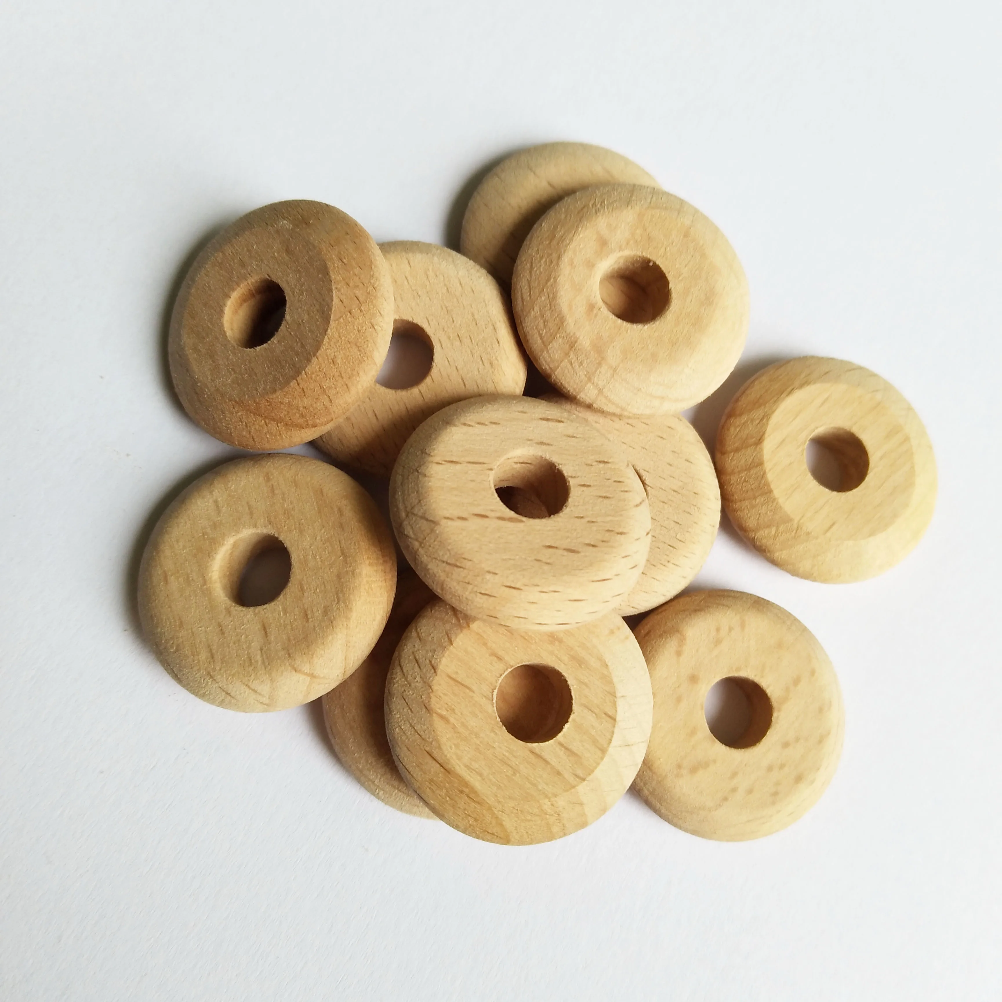 22 мм буковая древесина диск бусины деревянные плоские деревянные бусины большой spacer Бусины по индивидуальному заказу