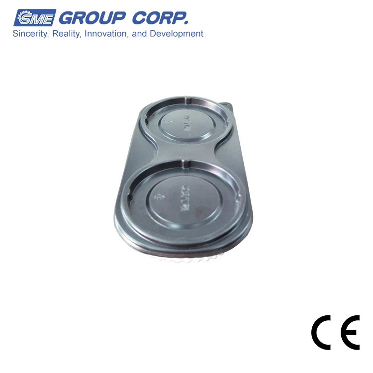 Airline Meal CPET Plastic Tray Two Compartment Disposable Plastic Divided Food Tray