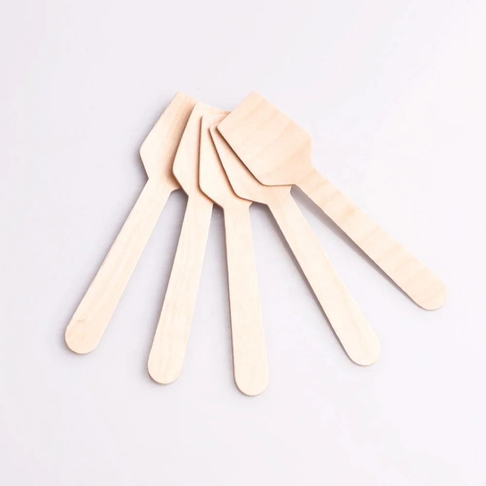 Single Use Wood Flat Spoon&Spatula For Tea Spoon