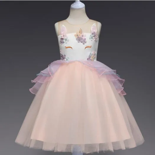 Hot Sale Movie Horse Party Colors Gown Tulle Girl Dresses HPCS-3082