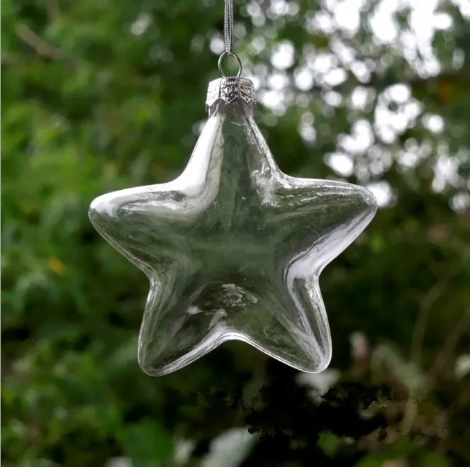 Clear Glass Christmas Tree Ornaments Hanging Heart Shape Christmas for the Led light Ball