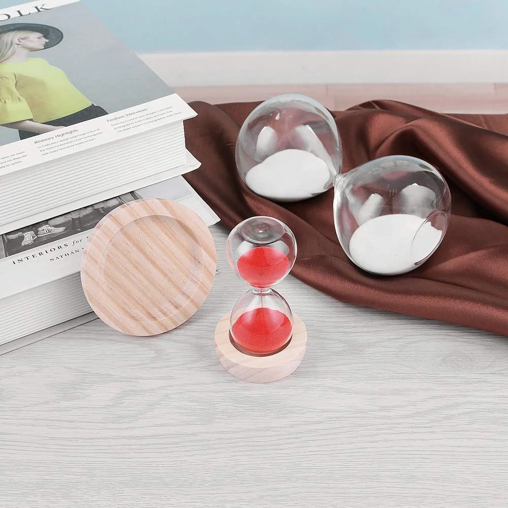Hourglass SandTimer 30 Minute 5 Minute Timer Sand Clock Timers for Room Kitchen Office Decor with Wooden Base Stand