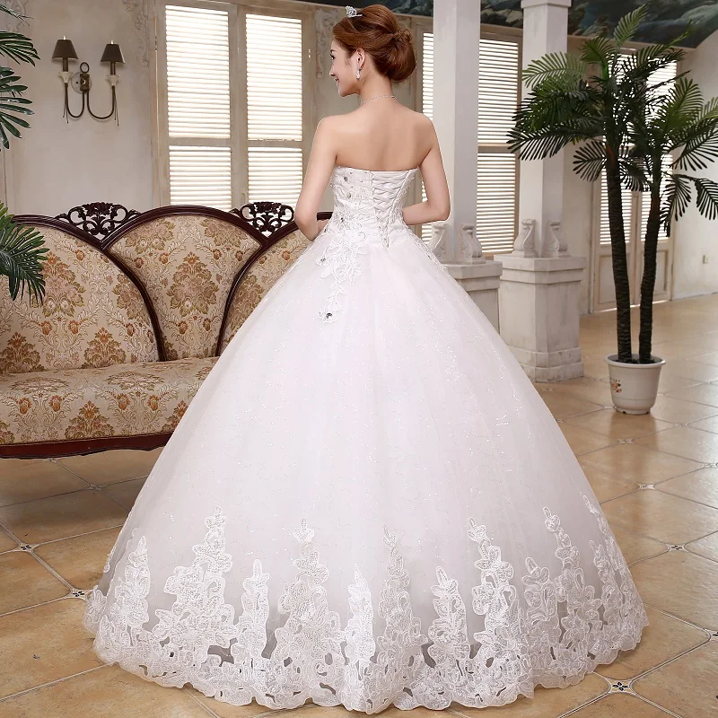 2017 Vintage Lace Wedding Dresses Plus Size off shoulder Lace Up floor length Ball Gown