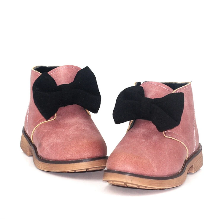 Горячая Распродажа, новые зимние теплые Нескользящие утепленные мартинсы для девочек с бантом