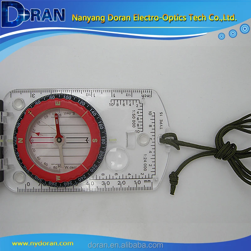 Outdoor Folded Hiking Compass With Protector Map Measure Compass