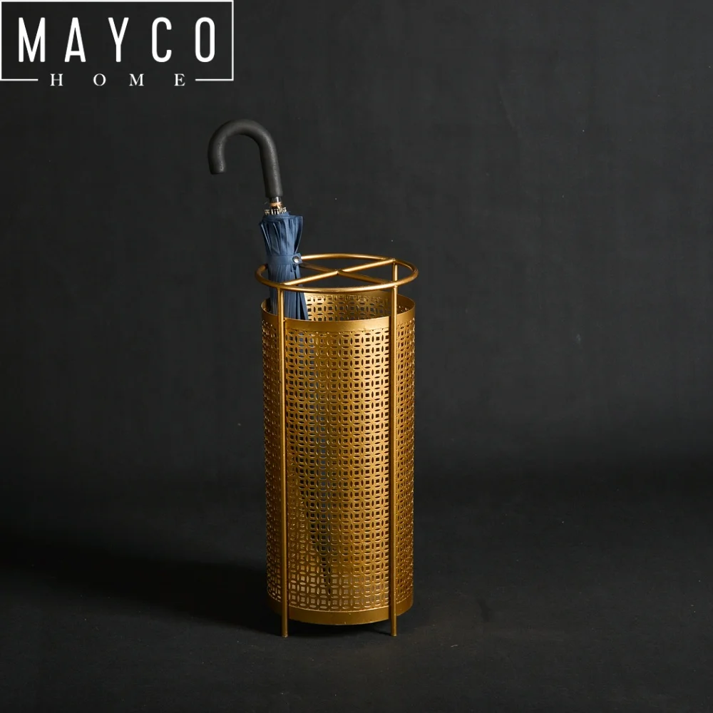 Mayco Gold Iron Indoor Wet Umbrella Holder Stands