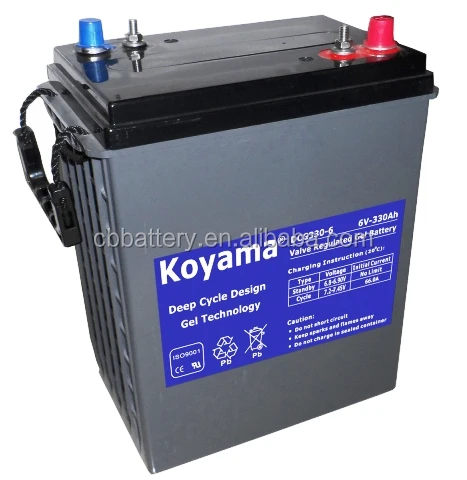 Adavnced rechargeable 310ah 6V deep cycle battery for electric sweeper AGM battery for golf cart